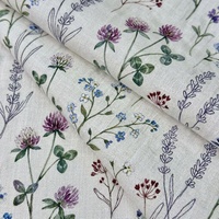 Nouvelle Tendance Tissu Premium de Haute Qualité 100% Lin 210gsm Imprimé Numérique Floral Personnalisé pour la Mode