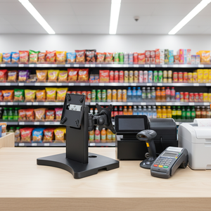 ขาตั้งจอสัมผัสอลูมิเนียมอัลลอยด์สีดำ Ruiguan ปรับเอียงได้ 45 องศา รับน้ำหนักได้ 8 กิโลกรัม สำหรับจอ POS คู่ เครื่องคิดเงินสำหรับร้านค้าปลีก - Product Image 2