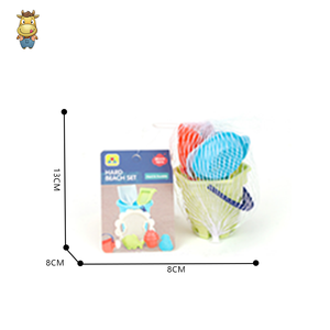 Ensemble de seaux de plage pour enfants 5 pièces, mini seaux en plastique, pelle, râteau, tamis, jouet de plage d'été pour l'extérieur, cadeau de fête, vente en gros - Product Image 4