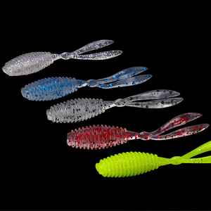 Señuelo de Pesca de Silicona Luminoso UV de Doble Cola para Agua Dulce, 4.6cm 0.5g, Paquete de 10 - Product Image 1