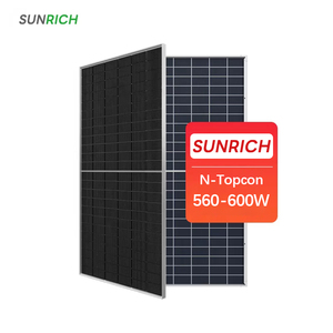 Sunrich Mejor 600 Watts Panel Solar <span class=keywords><strong>Precio</strong></span> de la placa al por mayor Topcon <span class=keywords><strong>550W</strong></span> 580W 600 W Paneles <span class=keywords><strong>Solares</strong></span> para montaje en techo Sistema Solar - Product Image 1