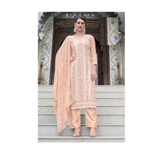 ชุดสูทปากีสถานแบบสำเร็จรูปผ้าจอร์เจียเทียมปักลายหนักและโมติชุดทำงานหรูหราสำหรับผู้หญิงชุดสำหรับงานแต่งงาน - Product Image 1