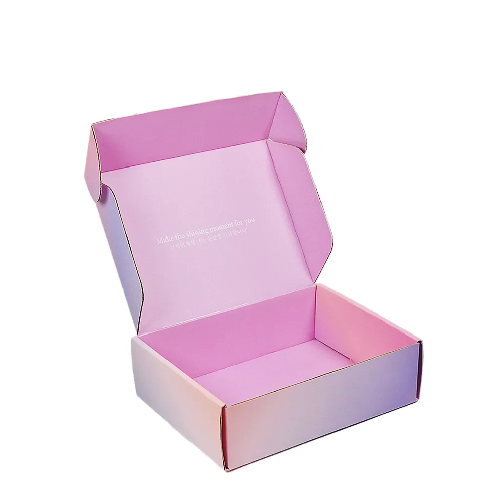 Boîtes d'expédition roses à Logo personnalisé pour petites entreprises boîtes en carton ondulé pour emballage boîtes cadeaux