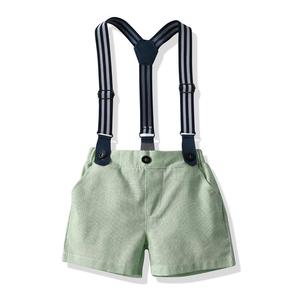 夏季儿童男婴正装短袖衬衫背带裤休闲服装套装绅士2件套男童服装套装 - Product Image 4