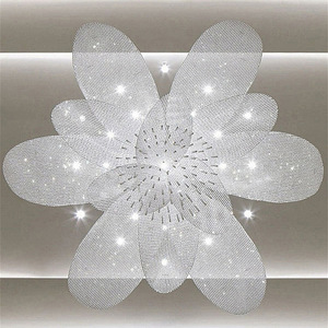 Grand lustre personnalisé moderne de fleurs de cristal de porcelaine pour la salle à manger de villa - Product Image 6