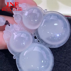 Vente en gros usine : Pendentif ornemental en jade de Birmanie de qualité A, émeraude gourd effet glace, cadeau pour la Journée de la Femme - Product Image 2
