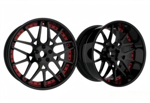 Multi <b>Spoke</b> Three Piece Forged Aluminium Alloy <b>Wheel</b> With Machined Rivets And Center Cap Universal Fit Racing Automobile Rim - Product Image 2