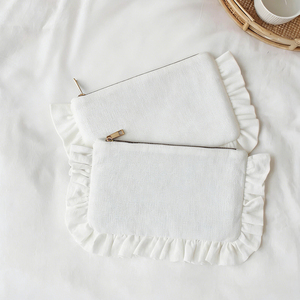Sac de maquillage <span class=keywords><strong>en</strong></span> polyester à volants personnalisé, grande capacité, pochette cosmétique pour voyage, vente chaude - Product Image 5