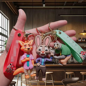 Zootopias Full <strong>Character</strong> Silicone Keychain Set Judy Hopps Nick Wilde <strong>Flash</strong> Clawhauser Keychains Bag Car Key Accessories Gift - Product Image 3