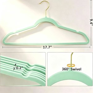 Percha Aterciopelada Antideslizante con Rotación de 360 Grados °   Gancho Giratorio para Guardar Ropa en Armario, Diseño Minimalista, Ahorro de Espacio - Product Image 2
