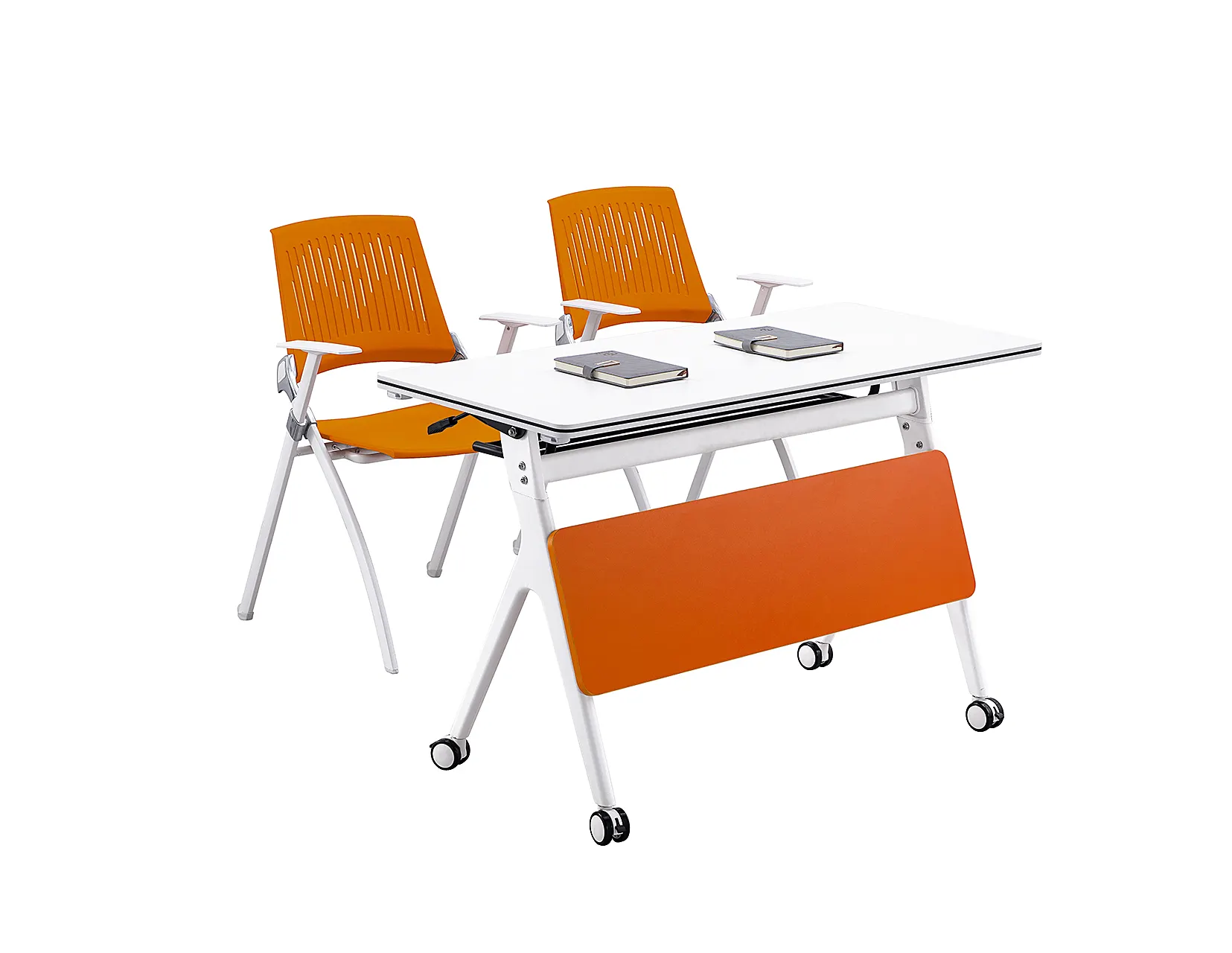 도매 사무실 가구 책상 접는 훈련 단면 회의 테이블 라운드 현대 사무실 회의실 접이식 테이블