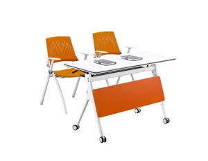 Wholesale Office Furniture Desk Folding Training Sectional Meeting Table Round Modern Office Conference Room Foldable Table