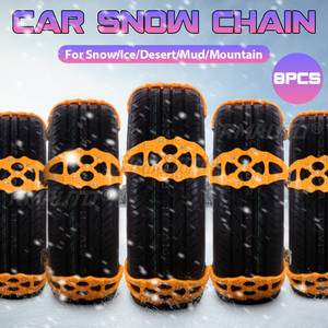 Chaînes à neige universelles pour voiture, 4/8 pièces, ceinture de pneu de voiture en TPU, chaîne antidérapante, sangles antidérapantes d'urgence pour pneus de voiture - Product Image 1