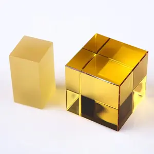 Cores sortidas k9 3d laser gravado cristal óptico cubos prisma em branco cristal óptico cubo paperweight vidro