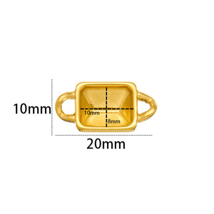 Base de connexion pour plateau rectangulaire |   Acier inoxydable plaqué or PVD 18 carats, double boucle, pour la fabrication de bracelets et de colliers DIY - Product Image 3
