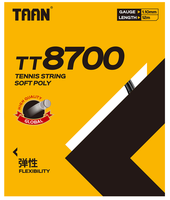 Cordes de tennis durables TAAN TT8700, longueur 12 m, calibre 1,1 mm, cordes de raquette de tennis multicolores en polyester et nylon