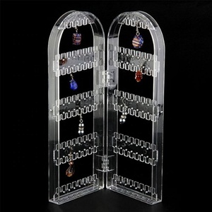 Espositore per Gioielli a 3 Livelli in Acrilico Trasparente con Barra a T, Organizzatore per Collane e Bracciali, <span class=keywords><strong>Porta</strong></span> Catene per Bancone e Toeletta - Product Image 5