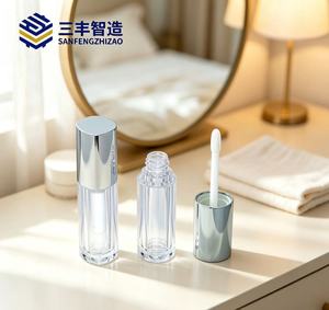 High Quality Mini Rose Golden Screw Cap <b>Lip</b> Gloss Cosmetic <b>Lip</b> Glaze Sample Trial Packaging - Product Image 2