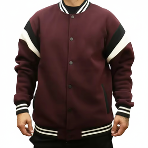 Veste universitaire pour homme, col montant fin, style streetwear, tissu en laine, coupe-vent, doublure en soie, hiver, grandes tailles, 2026 - Product Image 1