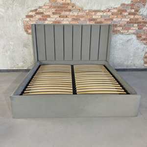 Turquía Bedfoom Muebles Lujosa cama de almacenamiento otomana <span class=keywords><strong>con</strong></span> marco de cama de rejilla Cabecero abotonado Cama tapizada <span class=keywords><strong>con</strong></span> <span class=keywords><strong>tachuelas</strong></span> - Product Image 3