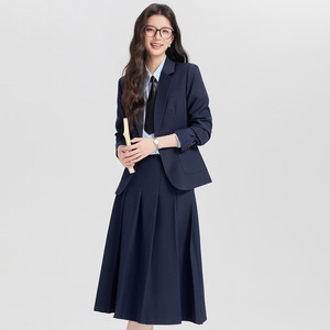 Women's Suit Set Midi Skirt Office Lady Style Anti-Wrinkle Wool <b>Blend</b> Commute Outfit - Product Image 4