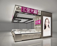 Vitrine de bijoux en acier inoxydable Full-Vision Vitrine en verre éclairée par LED pour magasins de détail et centres commerciaux