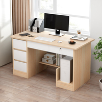 Mobilier bureau à domicile bureau d'étude avec serrure de tiroir simple grand bureau d'ordinateur d'angle