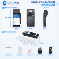Портативный POS-терминал Cairan 5 дюймов, Android 12, четырехъядерный процессор 1.5 ГГц, 2 ГБ/16 ГБ, Bluetooth, USB, 58-мм принтер, считыватель MSR/IC/NFC, 2800 мАч