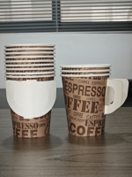 Grossiste en gobelets en papier recyclables colorés à paroi simple de 7 oz avec poignée