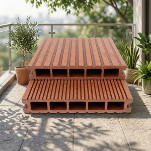 Tarima de WPC Europea, Cepillada, Encastrable, Antideslizante, Cuadrada, Compuesta, Impermeable y Resistente a la Humedad, para Exteriores, con 3 Años de Garantía - Product Image 1