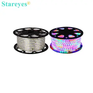 Free無料100 Rolls SMD 5050 8ミリメートルPCB 60LED/M 100 Meters AC220V Led Strip IP67 Waterproof Flexible LedテープRGB Light Ribbon