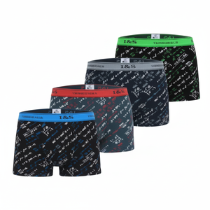 Boxer da uomo in seta traspirante Spandex con Logo ricamato vita a metà vita di buona qualità Cina XXL 4XL taglie Design semplice - Product Image 1