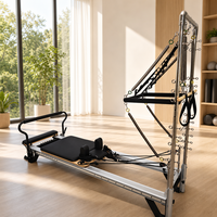 Machine de Pilates Reformer à ressorts réglables avec système de poulie à corde, en alliage d'aluminium, 5 ressorts, pour usage domestique/commercial, Yoga corporel