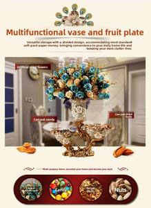 P433 Plateau à fruits en résine de style européen, rétro, pour décoration de mariage, vase, cadeau - Product Image 6