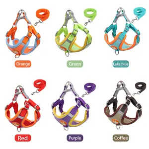 Wholesale Pet Vest Dog Harness With Leash For Small Large Dog Supplies The Dog Thoracic Dorsal Fashion