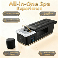 Fauteuil de lavage professionnel pour salon de beauté, lit de massage thaïlandais, lit de shampoing pour spa capillaire avec thérapie par l'eau et éclairage