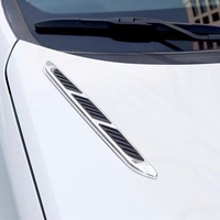 1 paire de autocollants décoratifs universels pour capot de voiture, imitation ailettes de requin, faux diffuseur d'air, autocollants pour prise d'air