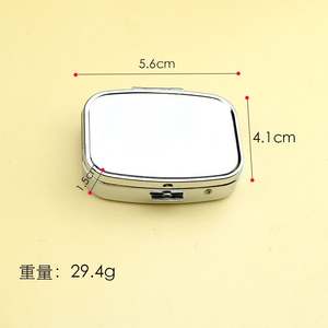 Portable <b>Mini</b> Metal Cosmetic Mirror and Pill Organizer Travel-friendly Aluminum Pill Box for Container - Product Image 4