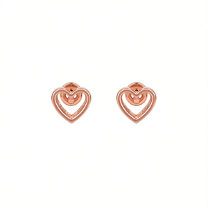 E1239 Pendientes con forma de corazón de oro rosa para mujer, joyería romántica de moda, regalo, material de aleación de zinc - Product Image 1