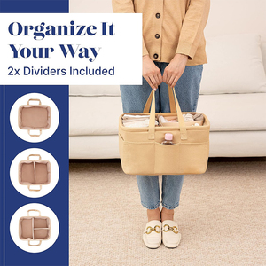 Organisateur <span class=keywords><strong>de</strong></span> couches pour bébé en feutre avec logo personnalisé, sac <span class=keywords><strong>de</strong></span> rangement portable pour <span class=keywords><strong>la</strong></span> crèche avec poignées et poches latérales, idéal comme <span class=keywords><strong>cadeau</strong></span> pour les soins <span class=keywords><strong>de</strong></span> bébé - Product Image 5