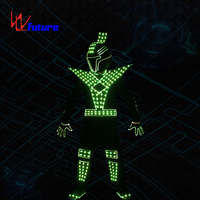 Costume de danse robot LED, ensemble d'armure lumineuse avec casque pour rave, concert, boîte de nuit, carnaval, fête, scène, cosplay, spectacle commercial