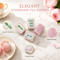 Ensemble de Mahjong Rose de Luxe en Acrylique, Gravure Exquise, 160 Tuiles, Pliable, pour Thé de l'Après-midi, Soirée, Jeu Social, Esthétique, Portable, Cadeau