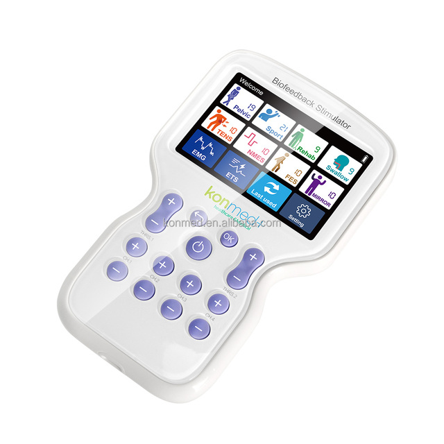Konmed KM580 Rechargeable Touch Screen EMG Biofeedback Machine Pelvic Sport Dysphagia FES NMES TENS EMG Biofeedback Stimulator