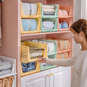 Folding Stackable <b>Wardrobe</b> Drawer Storage Box for Cloth Closet Offices Bedroom Bathroom - Product Image 2