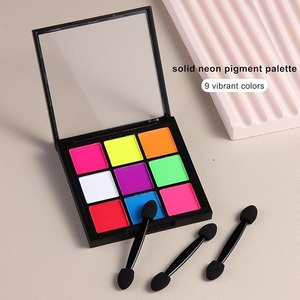 Paleta de Polvos Pigmentados para Uñas, 9 Colores Sólidos, Polvo de Uñas Neón Fluorescente, Brillo para Uñas con Efecto Aura - Product Image 2