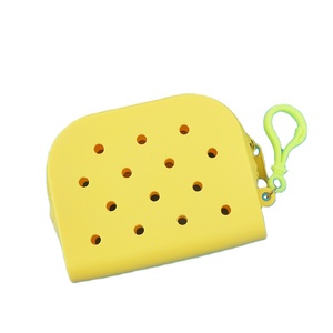 Wholesale <strong>Cute</strong> Mini Rubber Silicone Coin Purse DIY Charm Croc Bag Keychain <strong>Wallet</strong> - Product Image 6