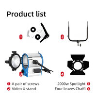 Équipement d'éclairage photographique professionnel KAZHI, éclairage continu LED COB dimmable 2000W, kit d'éclairage vidéo pour studio photo