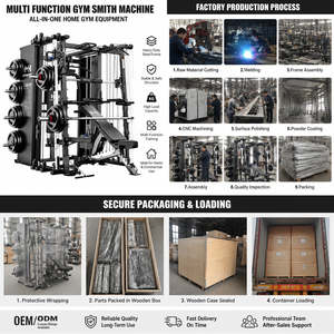 FRS Heavy Duty Smith Machine Power Cage con Pila di Pesi <span class=keywords><strong>in</strong></span> Acciaio da 150 kg, Grado Commerciale, Trainer Funzionale Multifunzione per <span class=keywords><strong>Palestra</strong></span>, Certificato CE - Product Image 6