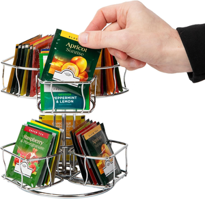 Bolsa de té de nuevo diseño, estante giratorio de 360 grados en el hogar u oficina, <span class=keywords><strong>tienda</strong></span> de <span class=keywords><strong>cocina</strong></span>, hasta 60 bolsas de té, estante para bolsas de café y té - Product Image 2
