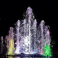 Pompes à eau extérieures compactes en acier inoxydable Water Space RTS-001, fontaines musicales dansantes avec lumières RGB colorées 110-230V